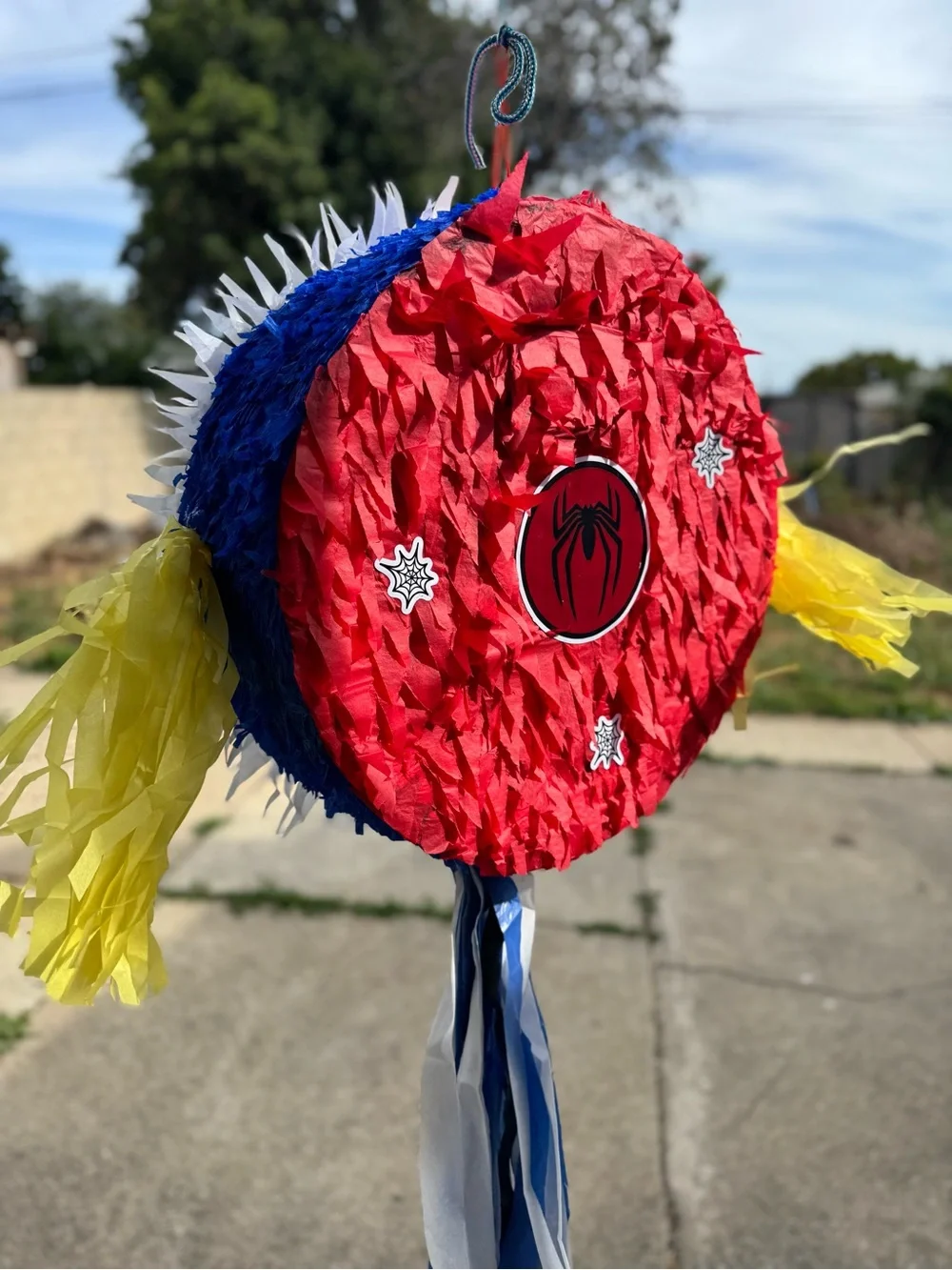 Spiderman Party Pinata - Red, Blue & Yellow
